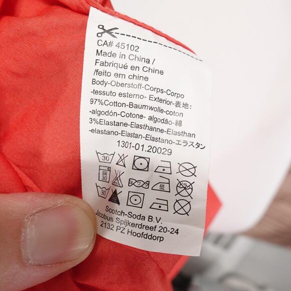 Scotch & Soda Shirt Mens 2XL Red Long Sleeve Button Up Stretch Casual Solid - Picture 8 of 9